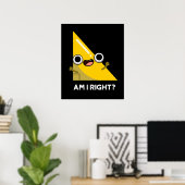 Ben ik juist grappig, rechte hoek, donkere bg poster (Thuiskantoor)