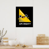 Ben ik juist grappig, rechte hoek, donkere bg poster (Keuken)