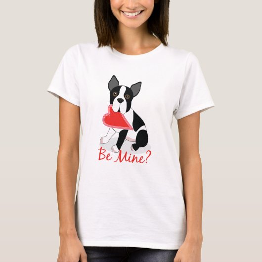 Ben ik mijn? Boston Terrier Valentijnsdag Shirt (Voorkant)
