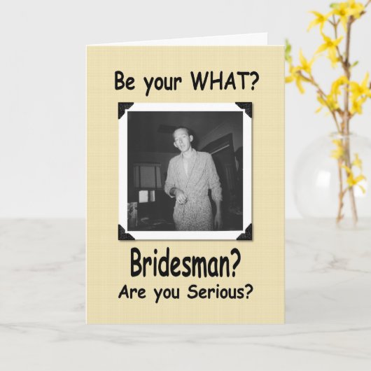 Ben ik mijn bruidsman? kaart (Gele Bloem)