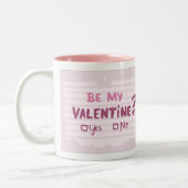 Ben ik mijn Valentijn? Foto Hartroze Tweekleurige Koffiemok (Links)