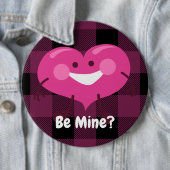 Ben ik mijne? | Whimsical Heart | VALENTIJN Ronde Button 6,0 Cm (In situ)