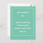 Ben ik perfect? Nee, geen van beide Joke Briefkaart (Voorkant / Achterkant)