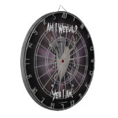 Ben ik Wekwaadaardige, zware metalen Cartoon Dartbord (Voorkant Links)