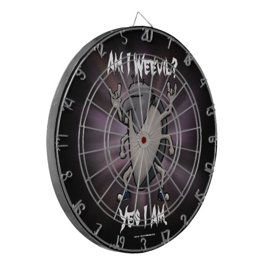 Ben ik Wekwaadaardige, zware metalen Cartoon Dartbord (Voorkant Links)