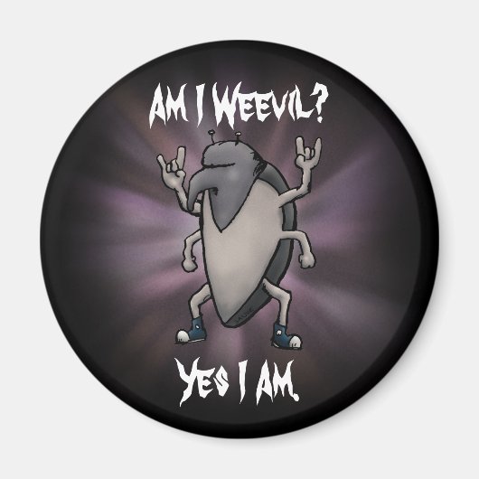 Ben ik Wekwaadaardige, zware metalen Cartoon Magneet (Voorkant)