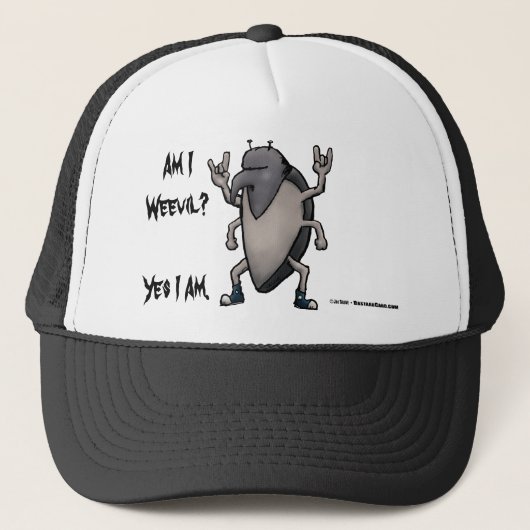 Ben ik Wekwaadaardige, zware metalen Cartoon Trucker Pet (Voorkant)