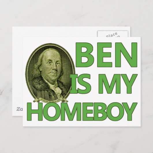 Ben is mijn Homeboy Briefkaart (Voorkant / Achterkant)