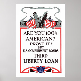 Ben je 100% Amerikaan? Kopen obligaties Poster