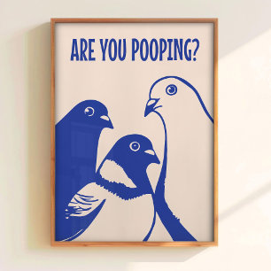 Ben je aan het poepen Kunstprint Funny Badkamer Mu Poster