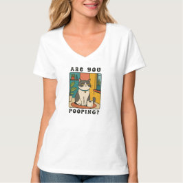 Ben je aan het poepen Leuk bord voor in de badkame T-shirt