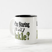 Ben je aan het staren? tweekleurige koffiemok (Voorkant links)