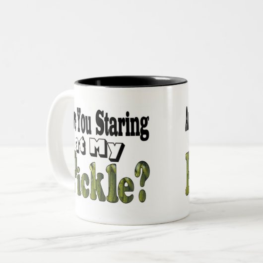 Ben je aan het staren? tweekleurige koffiemok (Voorkant links)