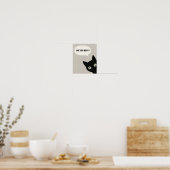 Ben Je Bezig Grappige Zwarte Kat Minimalistisch Poster (Keuken)