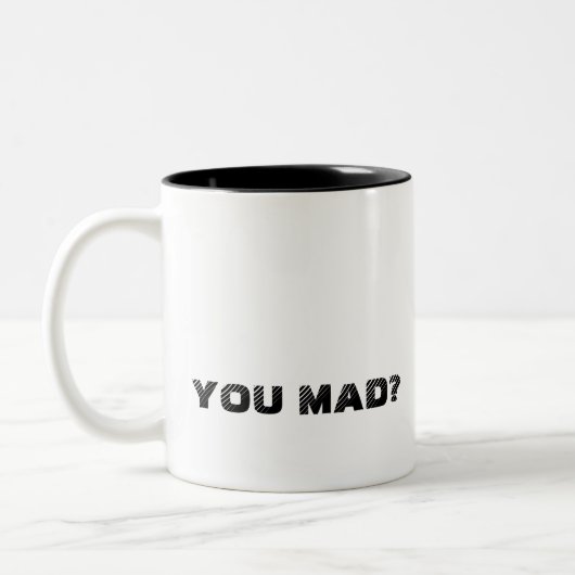 Ben je boos? tweekleurige koffiemok (Links)