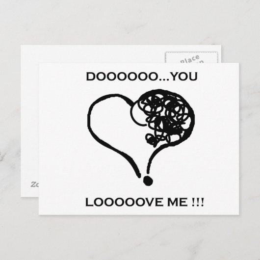 Ben je dat? Hou van me! Briefkaart (Voorkant / Achterkant)
