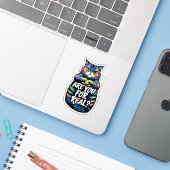 Ben Je Echt Grappige Grumpy Cat Stickers (Laptop met iPhone)