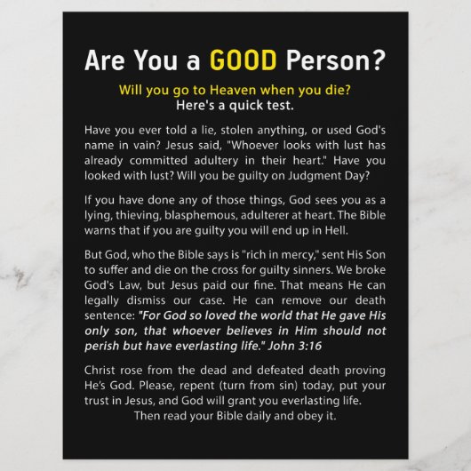 Ben je een goed persoon? Christelijk geloof volled (Voorkant)