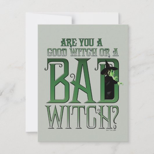 Ben je een goede heks of een slechte heks? notitiekaartje (Voorkant)