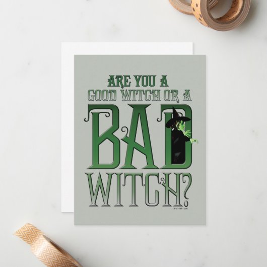 Ben je een goede heks of een slechte heks? notitiekaartje (Voorkant / Achterkant in situ)