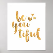 Ben je een mooie gouden folie, typografische poste poster (Voorkant)