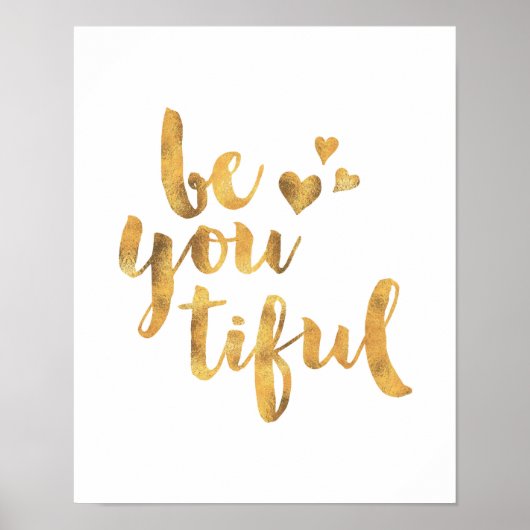 Ben je een mooie gouden folie, typografische poste poster (Voorkant)