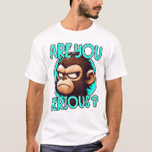 Ben je een serieuze chagrijnige grappige aap memo? t-shirt (Voorkant)