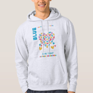 Ben je een trots autisme opa? Dit Draag ik Blauw f Hoodie