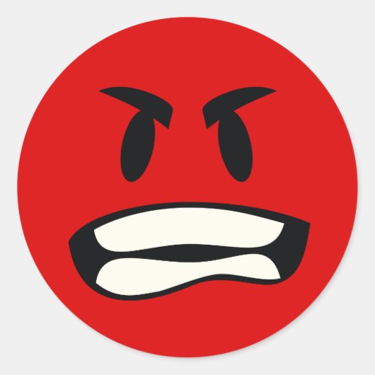 Ben je gek geworden? De woede-emoji Ronde Sticker (Voorkant)
