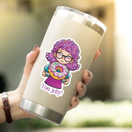 "Ben je gelei?" Grappige Donut liefhebbers Sticker