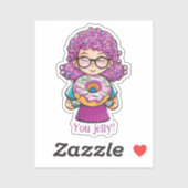 "Ben je gelei?" Grappige Donut liefhebbers Sticker (Vel)