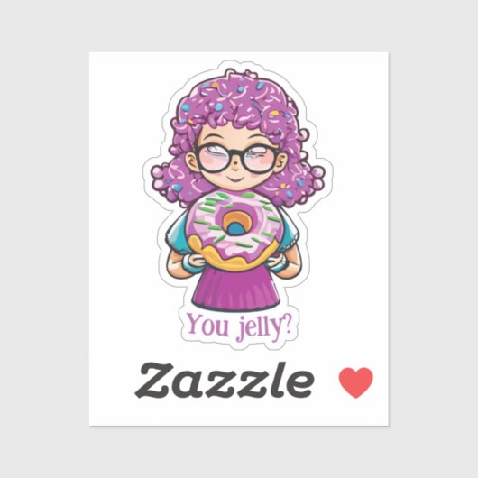"Ben je gelei?" Grappige Donut liefhebbers Sticker (Vel)