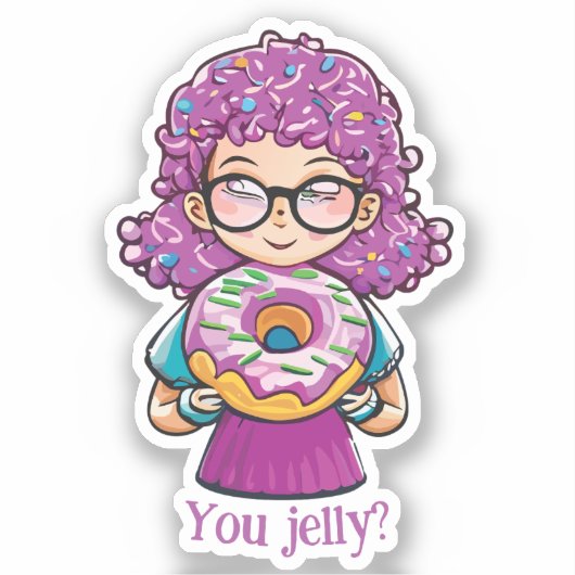 "Ben je gelei?" Grappige Donut liefhebbers Sticker (Voorkant)