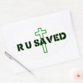 Ben je gered? ovale sticker (Envelop)