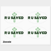 Ben je gered? ovale sticker (Vel)