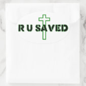 Ben je gered? ovale sticker (Tas)