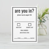 Ben je grappig rsvp zwart en wit minimaal  kaart (Staand voorkant)