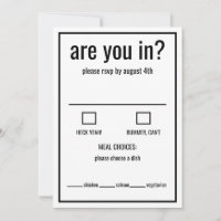 Ben je grappig rsvp zwart en wit minimaal 