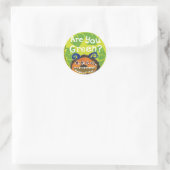 Ben je groen? ronde sticker (Tas)