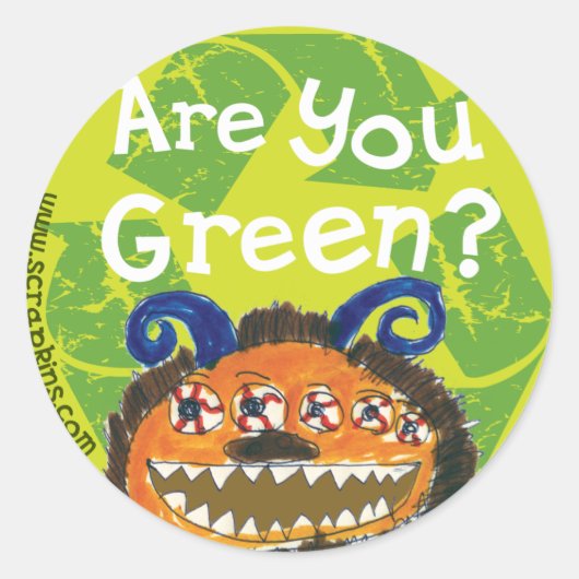 Ben je groen? ronde sticker (Voorkant)