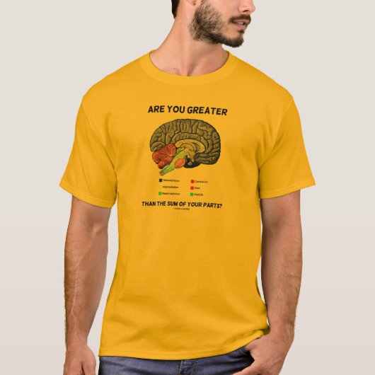Ben je groter dan de som van je delen? Brain T-shirt (Voorkant)