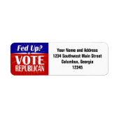 Ben je het zat? Stem Republikein Etiket (Voorkant)