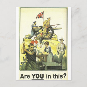 "Ben je hierin?" 1915, Imperial War Museum Briefkaart