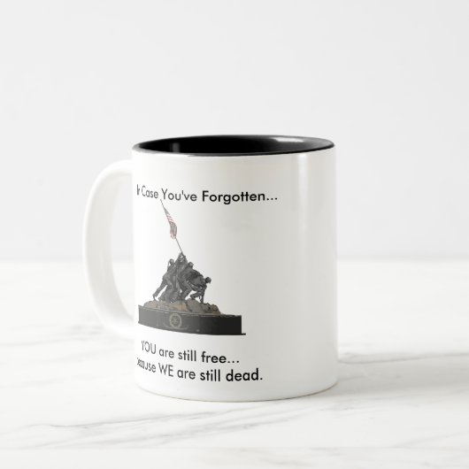 Ben je iets vergeten? tweekleurige koffiemok (Voorkant links)