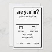 Ben je in een grappige rsvp zwart-wit minimum kaart (Voorkant)