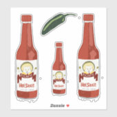 Ben je Kitten? Hot Sauce Cat met Maracas Salsa Sticker (Vel)