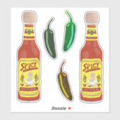 Ben je Kitten? Hot Sauces Cute Cat Spicy Salsa Sticker (Vel)