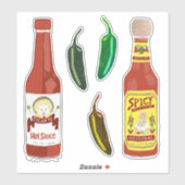 Ben je Kitten? Hot Sauces Cute Cat Spicy Salsa Sticker (Vel)