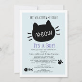 Ben je Kitten Me Blue Boy Baby shower per Mail? Kaart (Voorkant)
