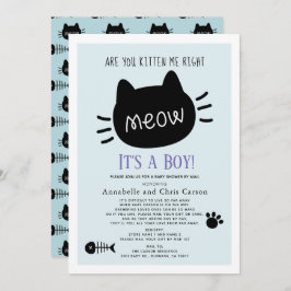 Ben je Kitten Me Blue Boy Baby shower per Mail? Kaart